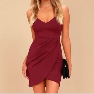 Lulu's Forever Your Girl Rust Red Bodycon Dress - Size Large